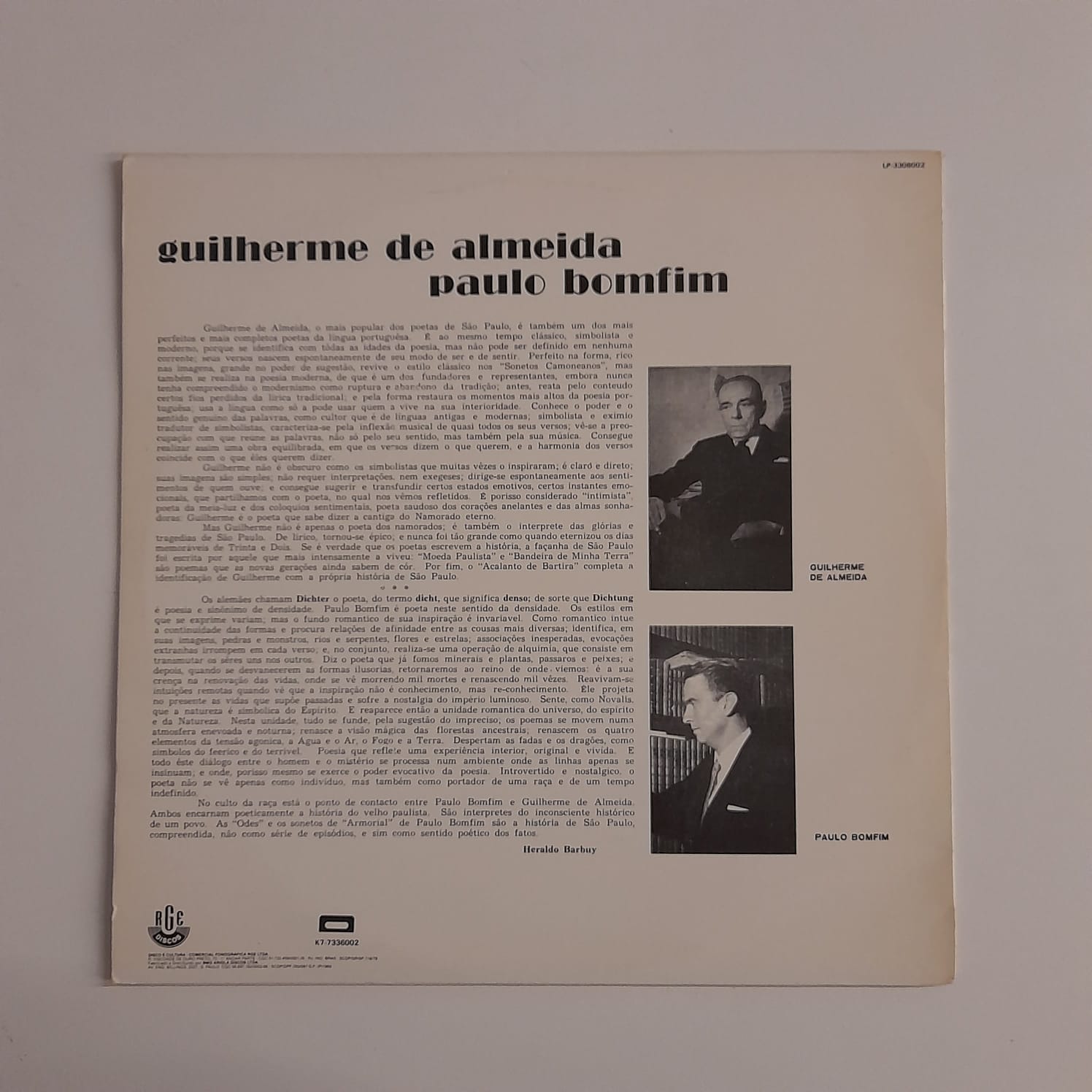 LP Paulo Bomfim e Guilherme de Almeida - Imagem 2
