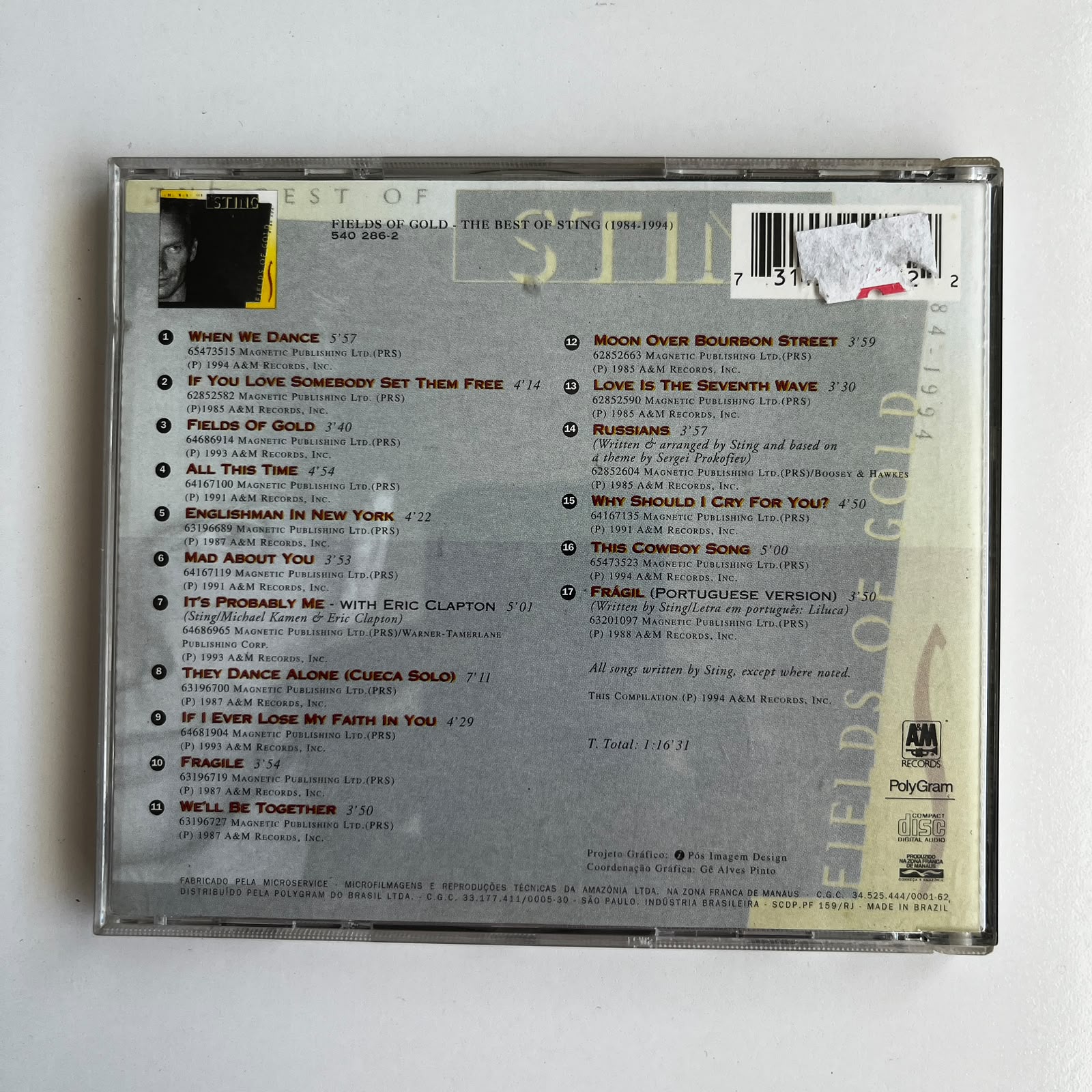 CD Sting – Fields Of Gold: The Best Of Sting 1984-1994 - Imagem 3
