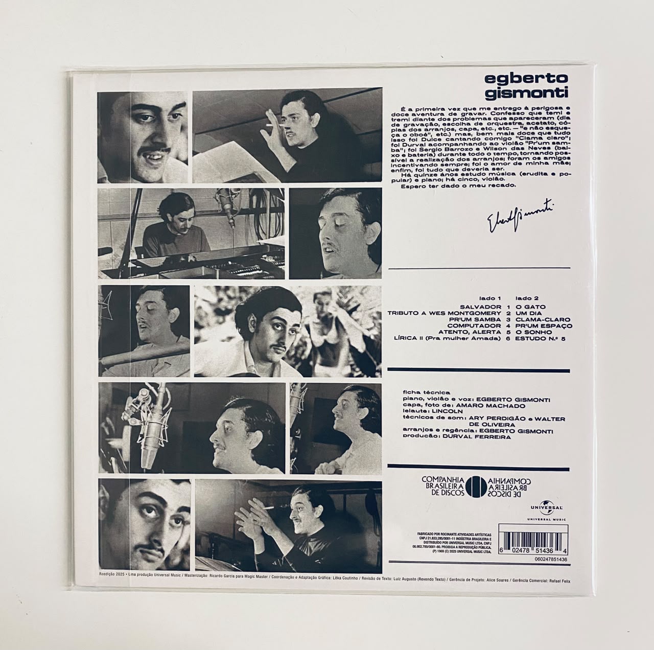 LP Egberto Gismonti – Egberto Gismonti (1969) - Lacrado - Imagem 2