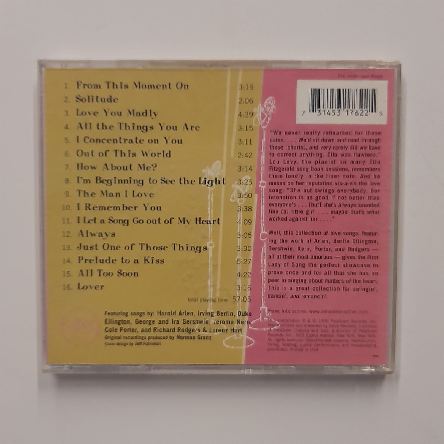 CD Ella Fitzgerald – Love Songs: Best Of The Verve Song Books - Importado - Imagem 2