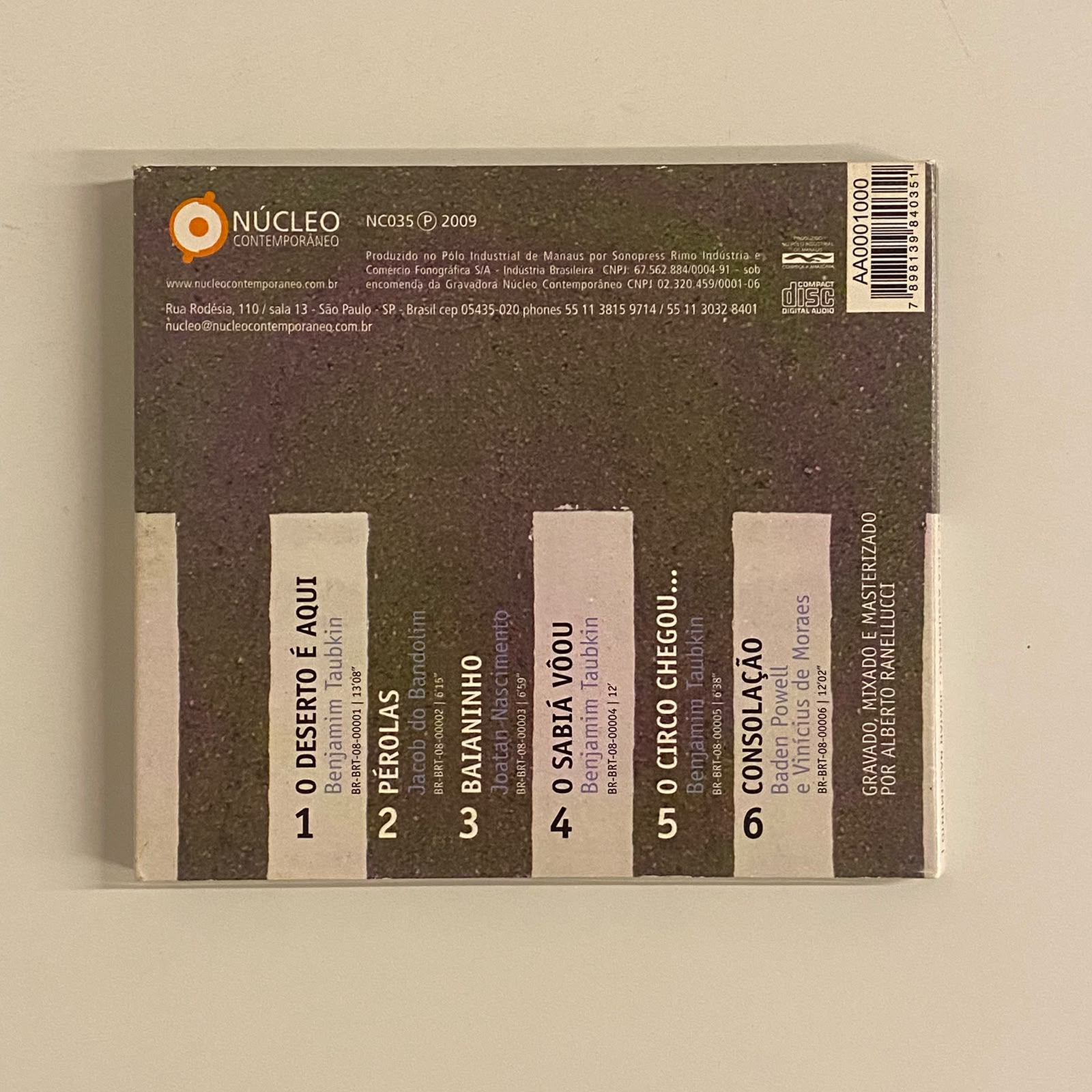 CD Benjamim Taubkin, Sergio Reze, Zeca Assunção, Joatan Nascimento – Trio+1 - Imagem 2