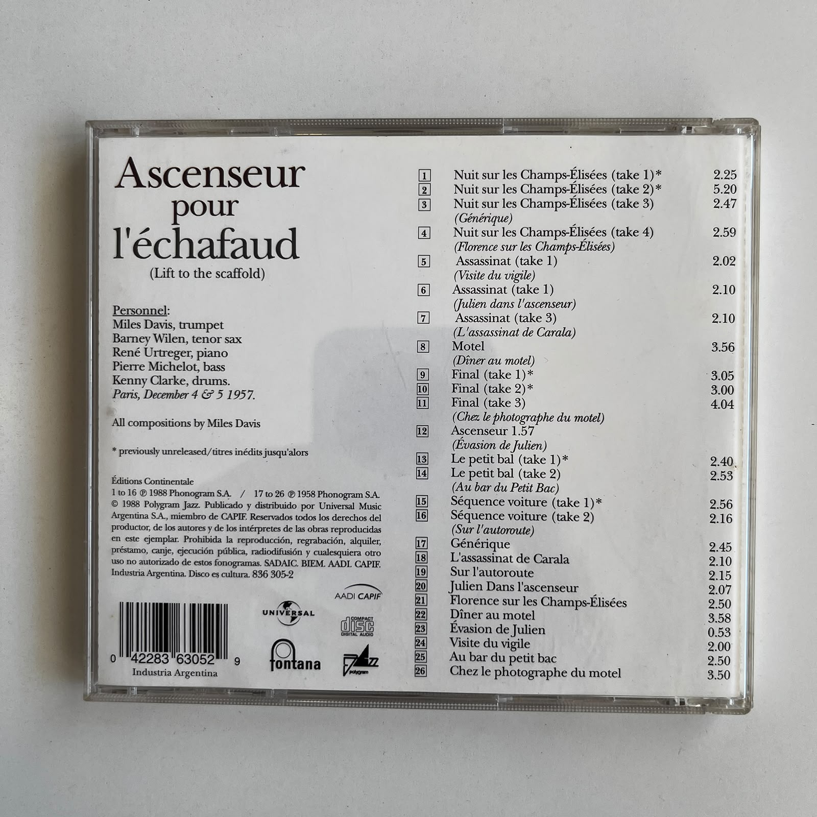 CD Miles Davis – Ascenseur Pour L'Échafaud - Importado - Imagem 2