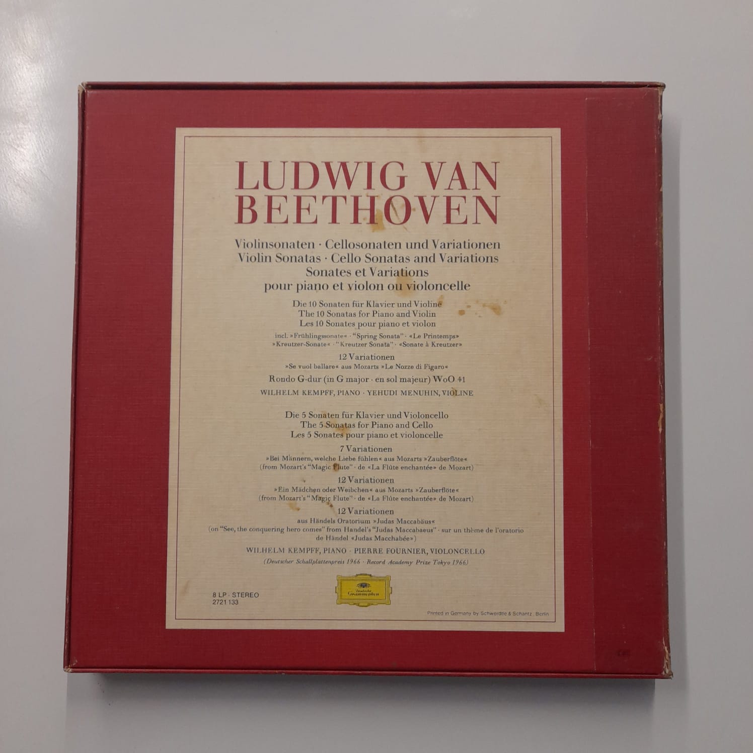 Box LP Beethoven – Beethoven Edition 1977: Violin- Und Cellosonaten (8 LPs) - Importado - Imagem 2