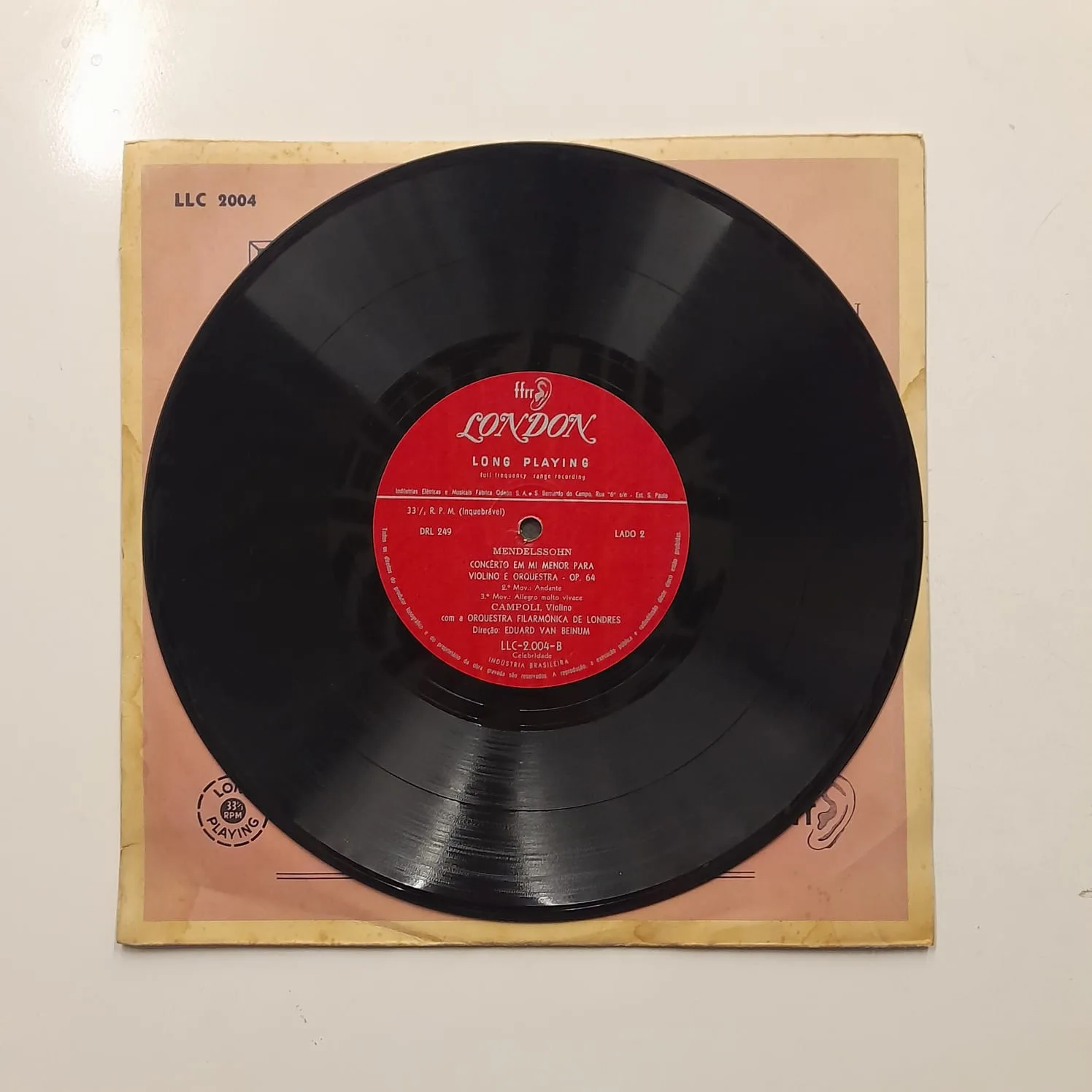 Disco 10 Polegadas Mendelssohn - Concerto em Mi Menor - Imagem 4