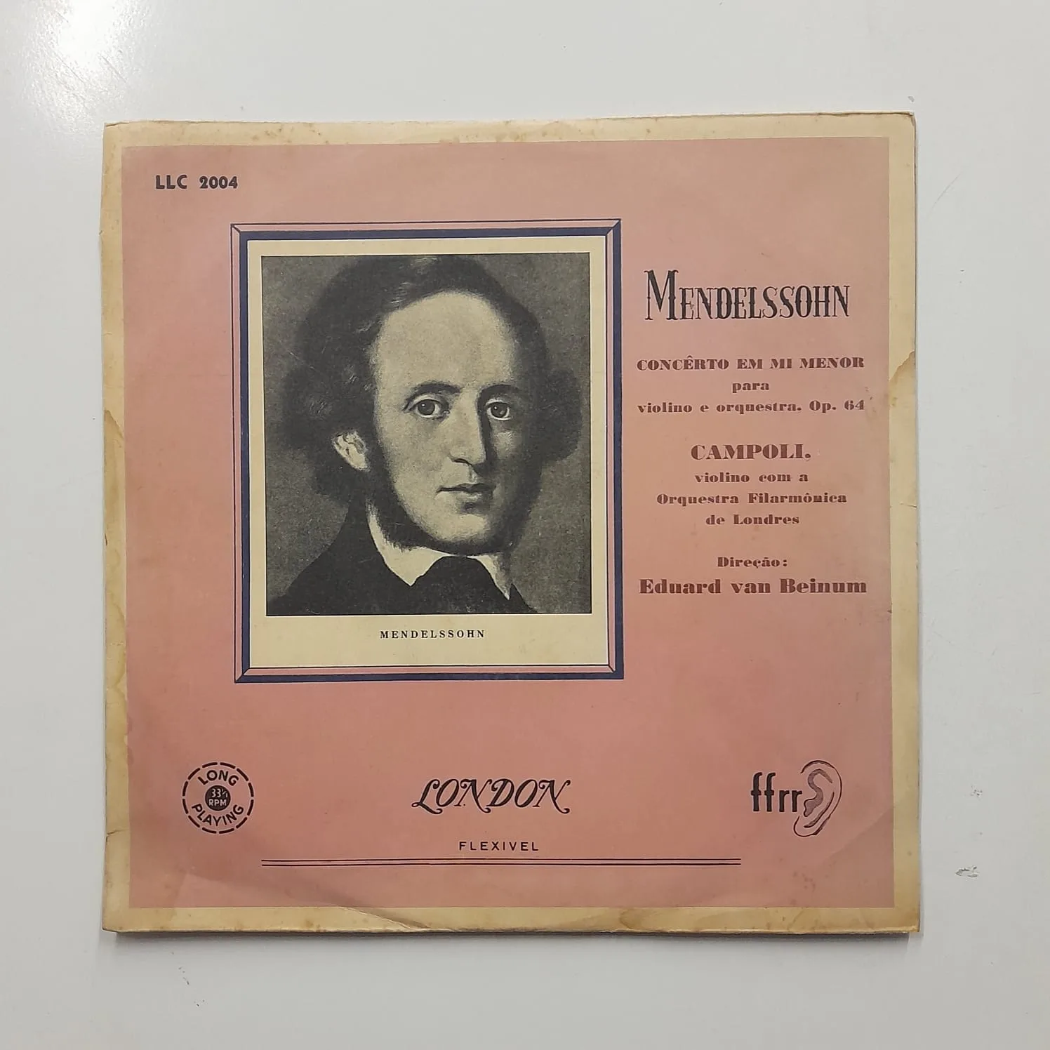 Disco 10 Polegadas Mendelssohn - Concerto em Mi Menor