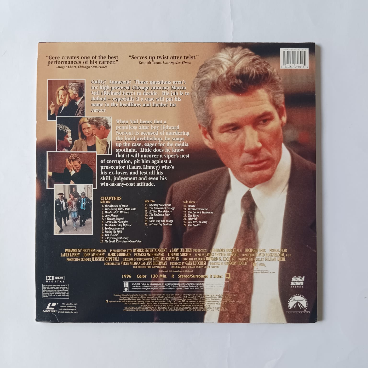 Laserdisc Primal Fear - Imagem 2