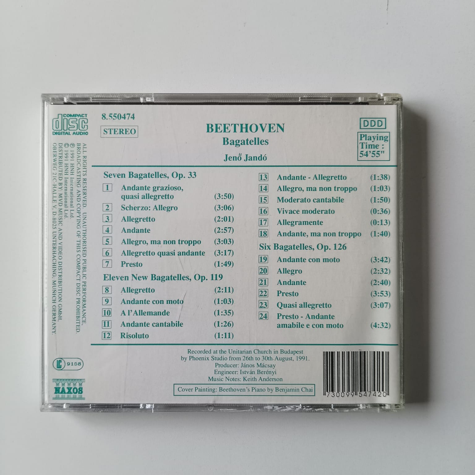 CD Beethoven - Bagatelles Op. 33/119/126 - Jeno Jandó - Importado - Imagem 2