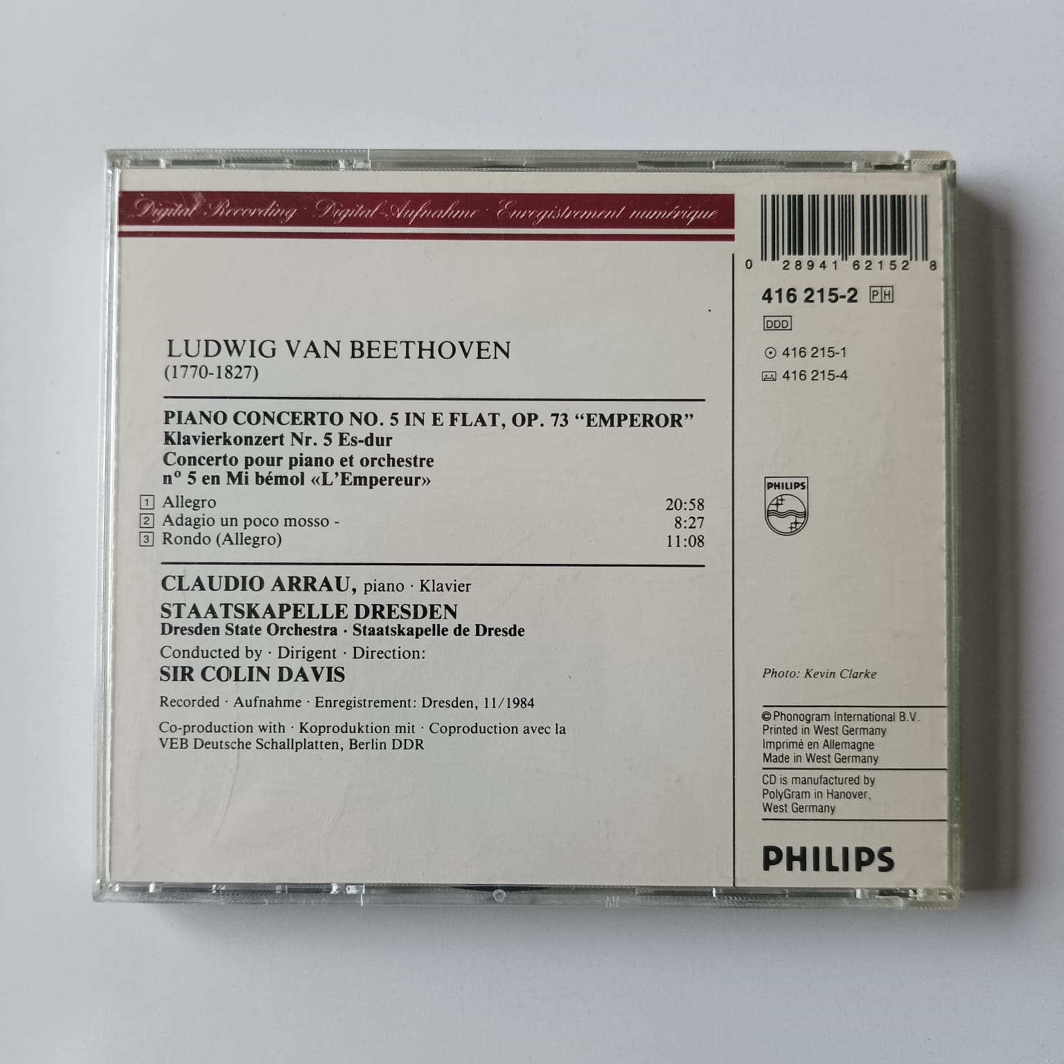CD Beethoven - Emperor Concerto - Claudio Arrau - Reg: Sir Colin Davis - Importado - Imagem 2
