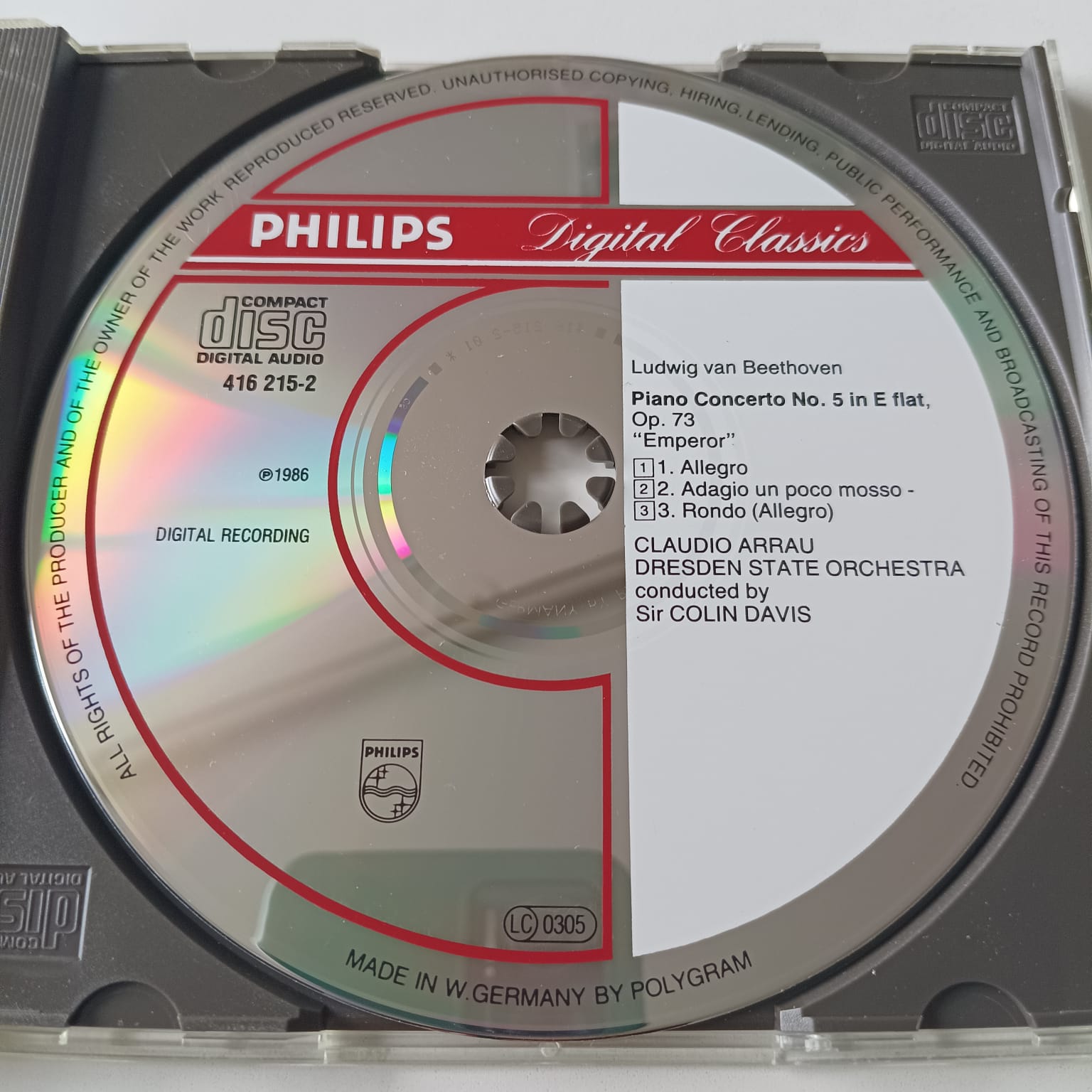 CD Beethoven - Emperor Concerto - Claudio Arrau - Reg: Sir Colin Davis - Importado - Imagem 3