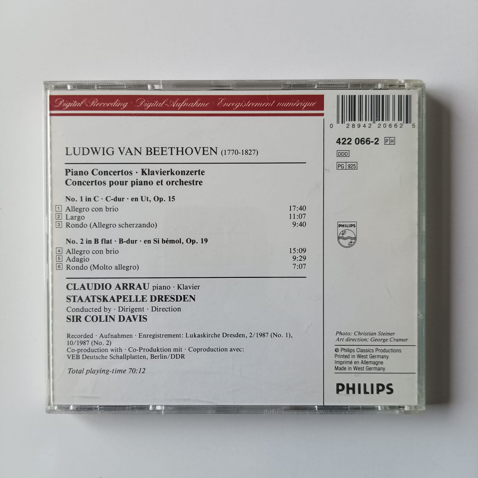CD Beethoven - Piano Concertos Nos. 1 & 2 - Reg: Sir Colin Davis - Importado - Imagem 2