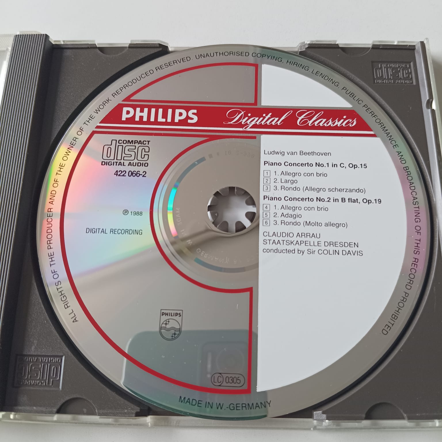 CD Beethoven - Piano Concertos Nos. 1 & 2 - Reg: Sir Colin Davis - Importado - Imagem 3