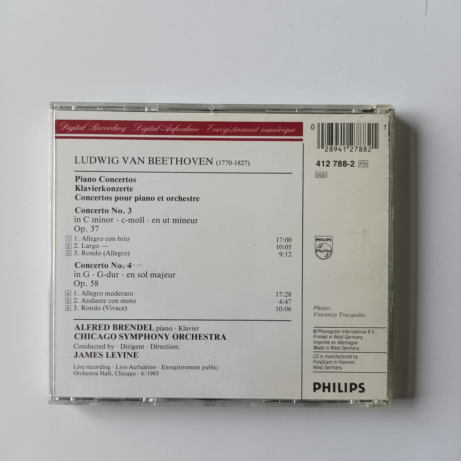 CD Beethoven - Piano Concertos 3 & 4 - Reg: James Levine - Importado - Imagem 2