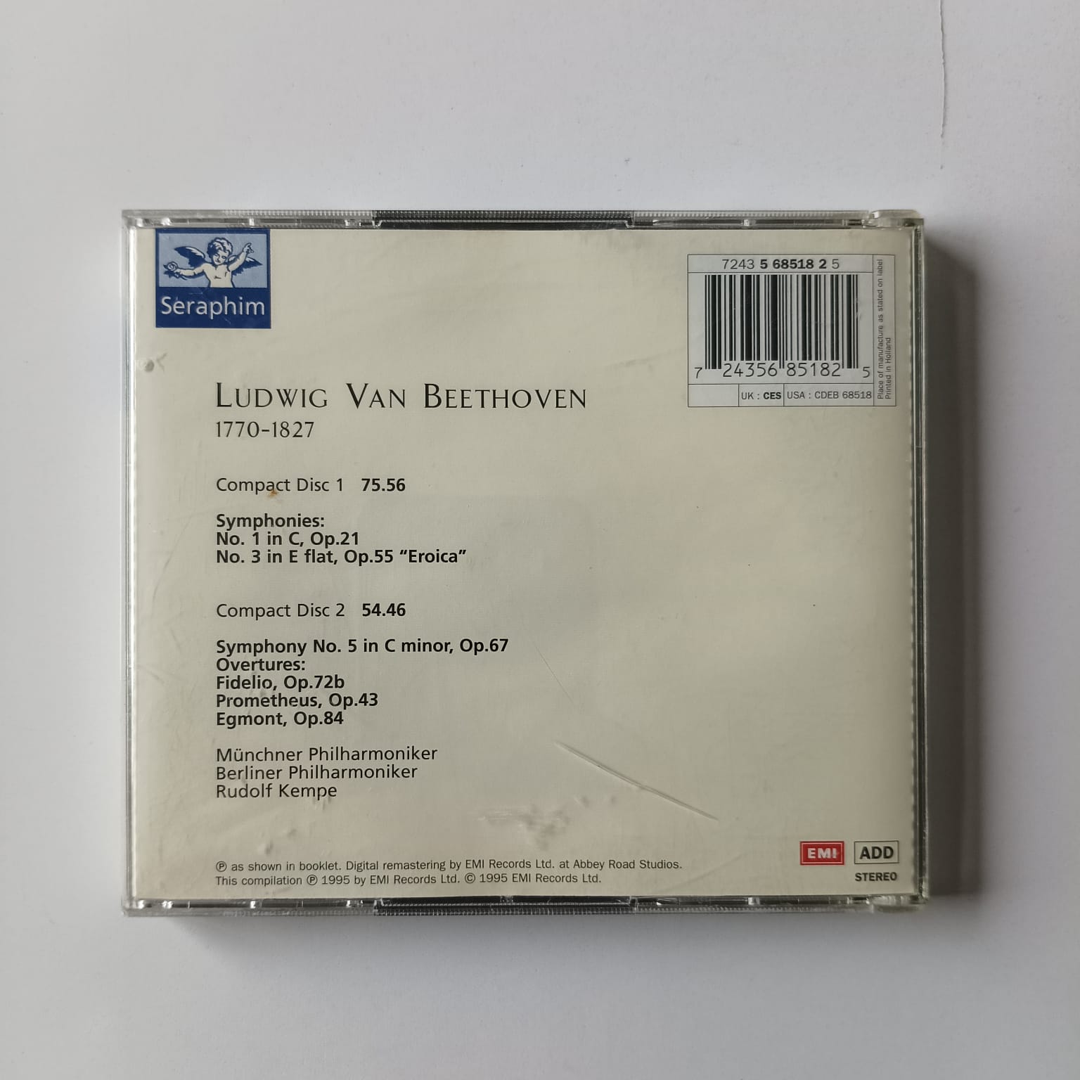 CD Beethoven - Symphonies Nos. 1-3 "Eroica" - 5 - Reg: Rudolf Kempe - Duplo Importado (2CDs) - Imagem 2