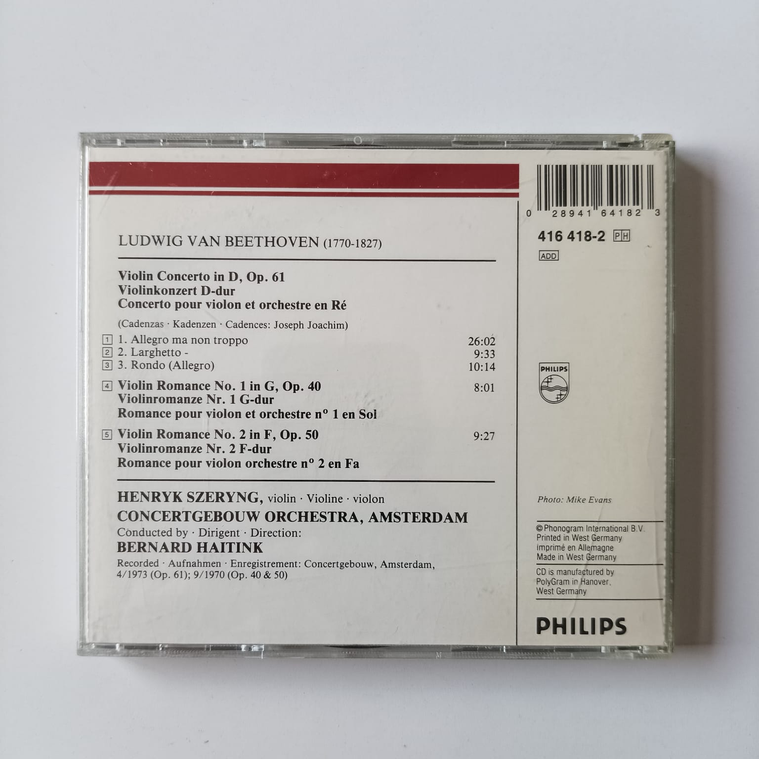 CD Beethoven - Violin Concerto - Reg: Haitink - Importado - Imagem 2