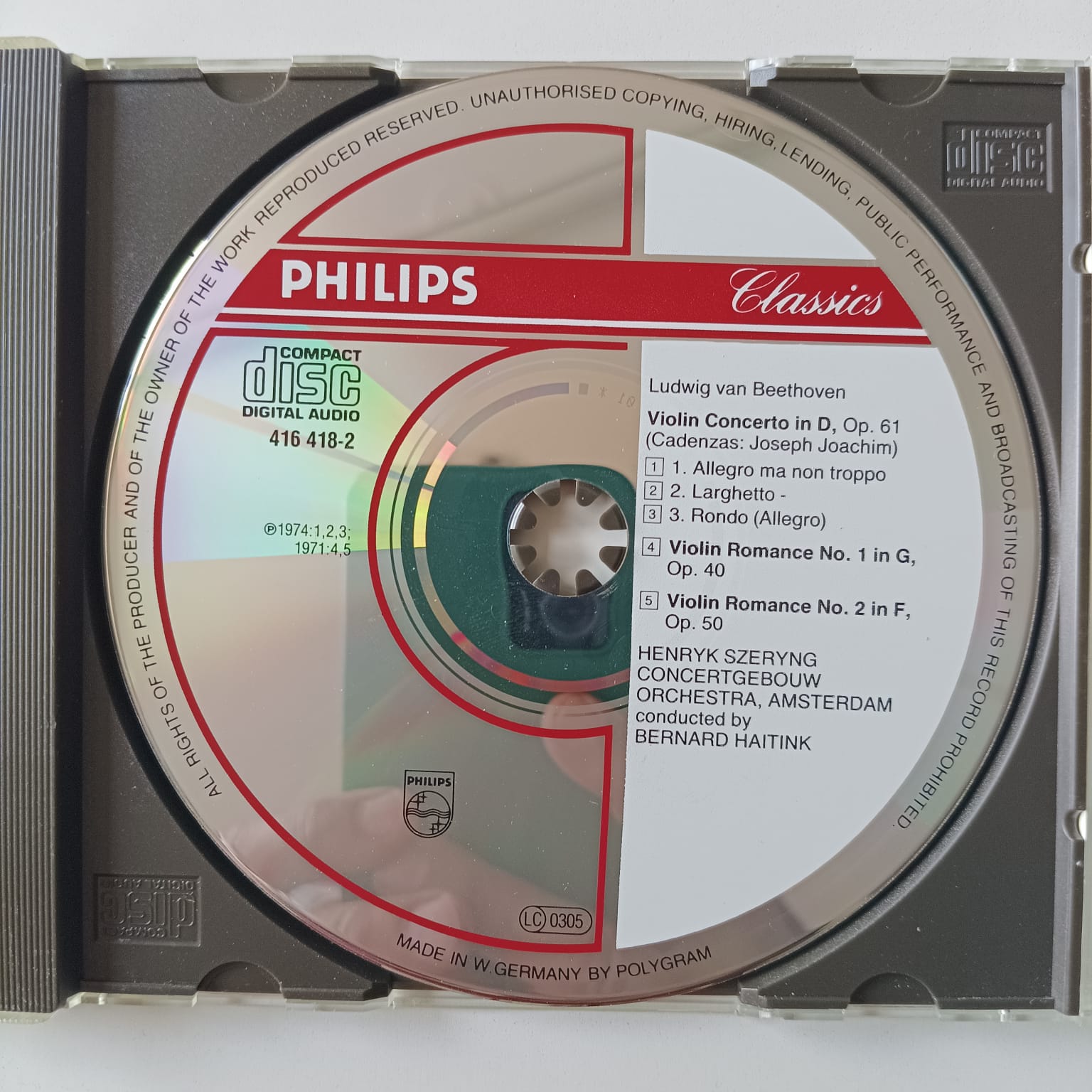CD Beethoven - Violin Concerto - Reg: Haitink - Importado - Imagem 3