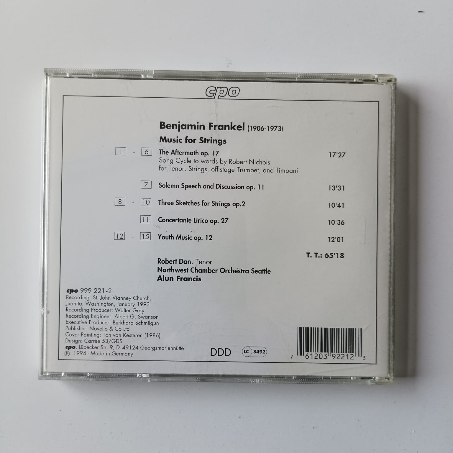 CD Frankel - Music for Strings - Reg: Alun Francis - Importado - Imagem 2