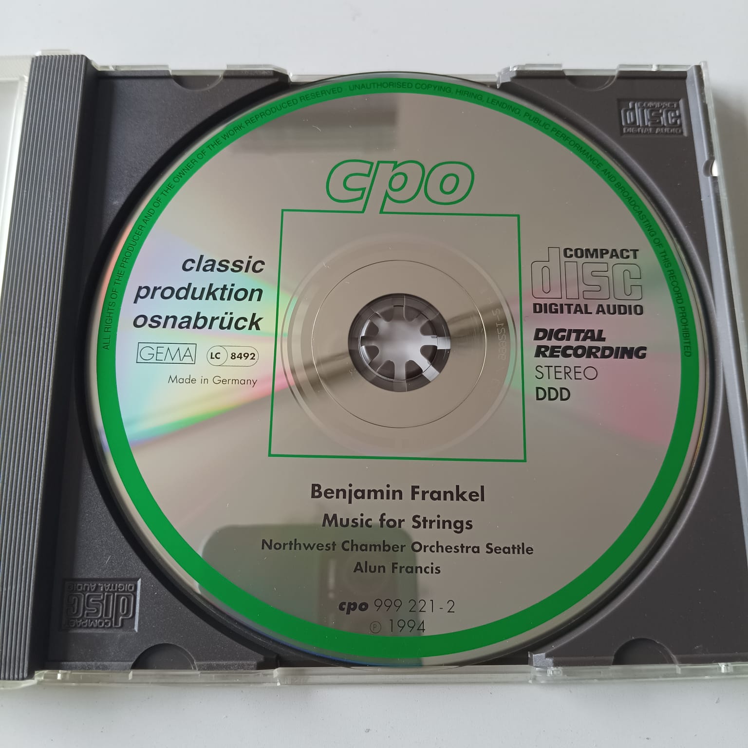 CD Frankel - Music for Strings - Reg: Alun Francis - Importado - Imagem 3