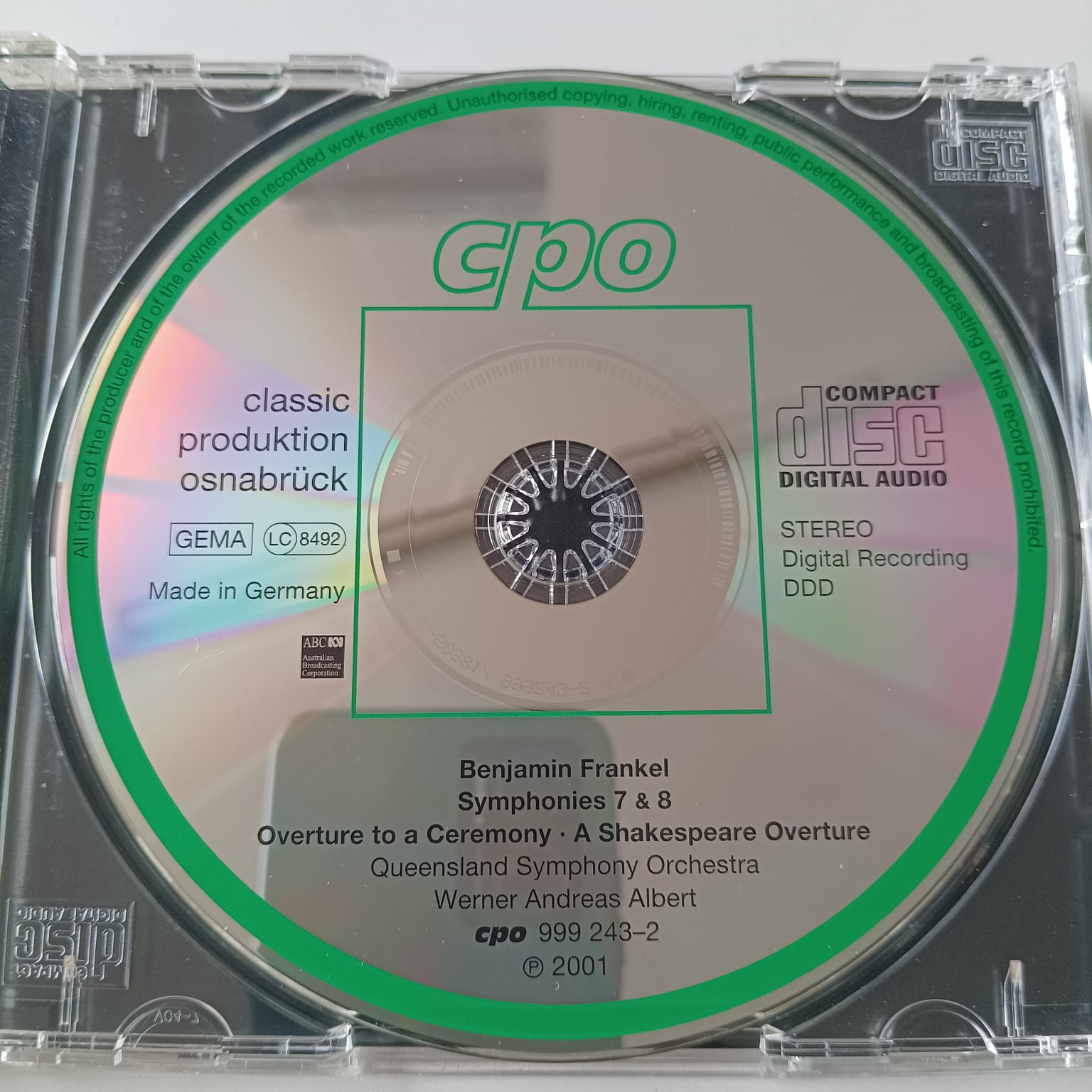 CD Frankel - Symphonies 7 & 8 - Reg: Werner Andreas Albert - Importado - Imagem 3