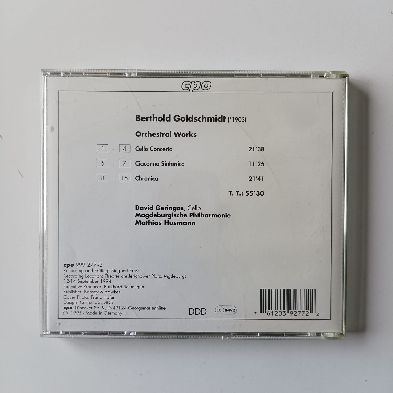 CD Goldschmidt - Orchestral Works - Reg: Mathias Husmann - Importado - Imagem 2