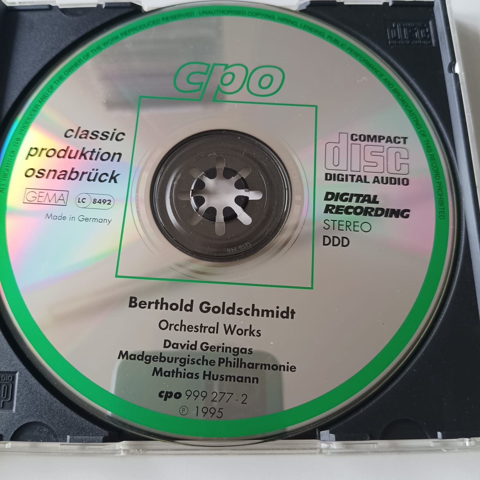 CD Goldschmidt - Orchestral Works - Reg: Mathias Husmann - Importado - Imagem 3