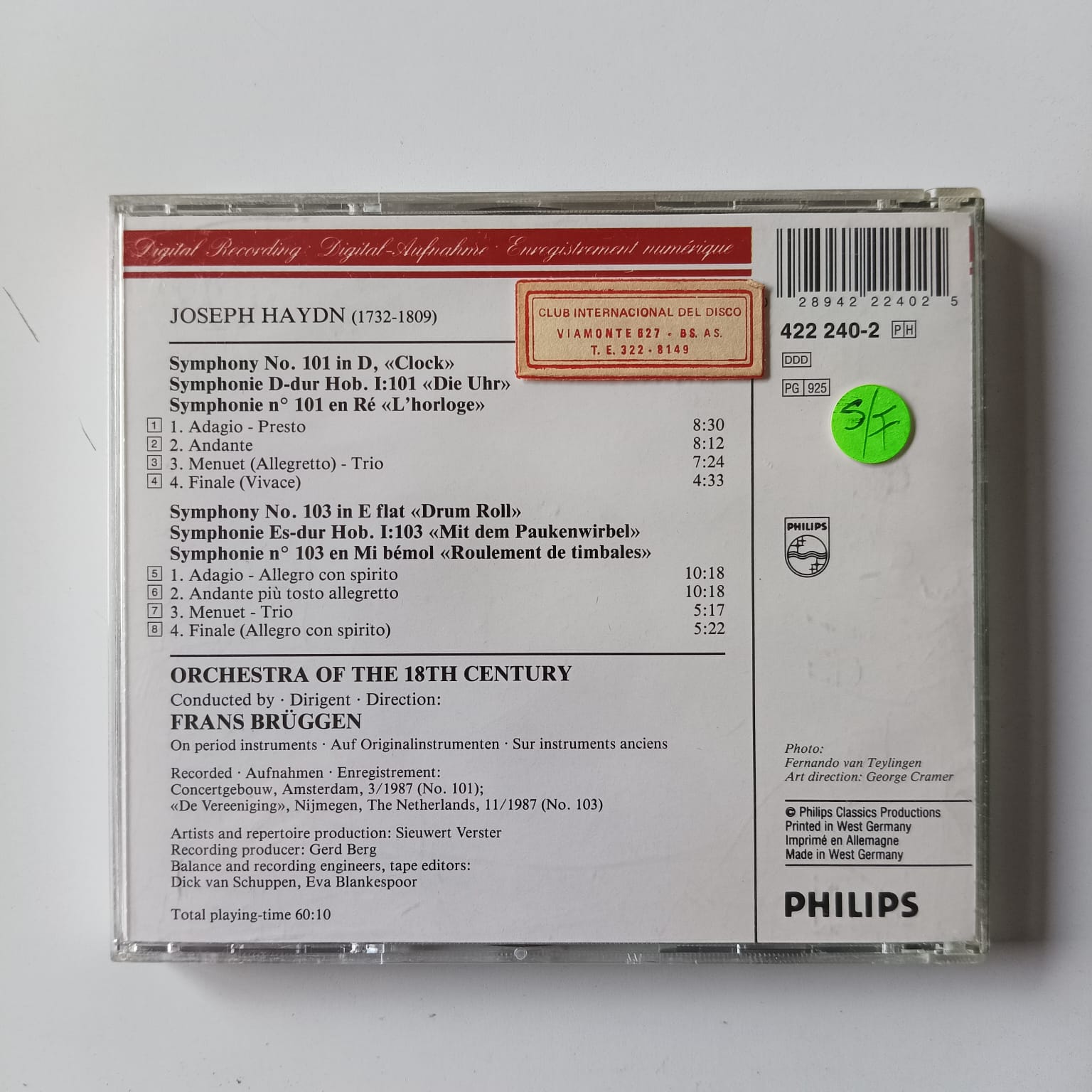 CD Haydn - Symphonies Nos. 101 & 103 - Reg: Brüggen - Importado - Imagem 2