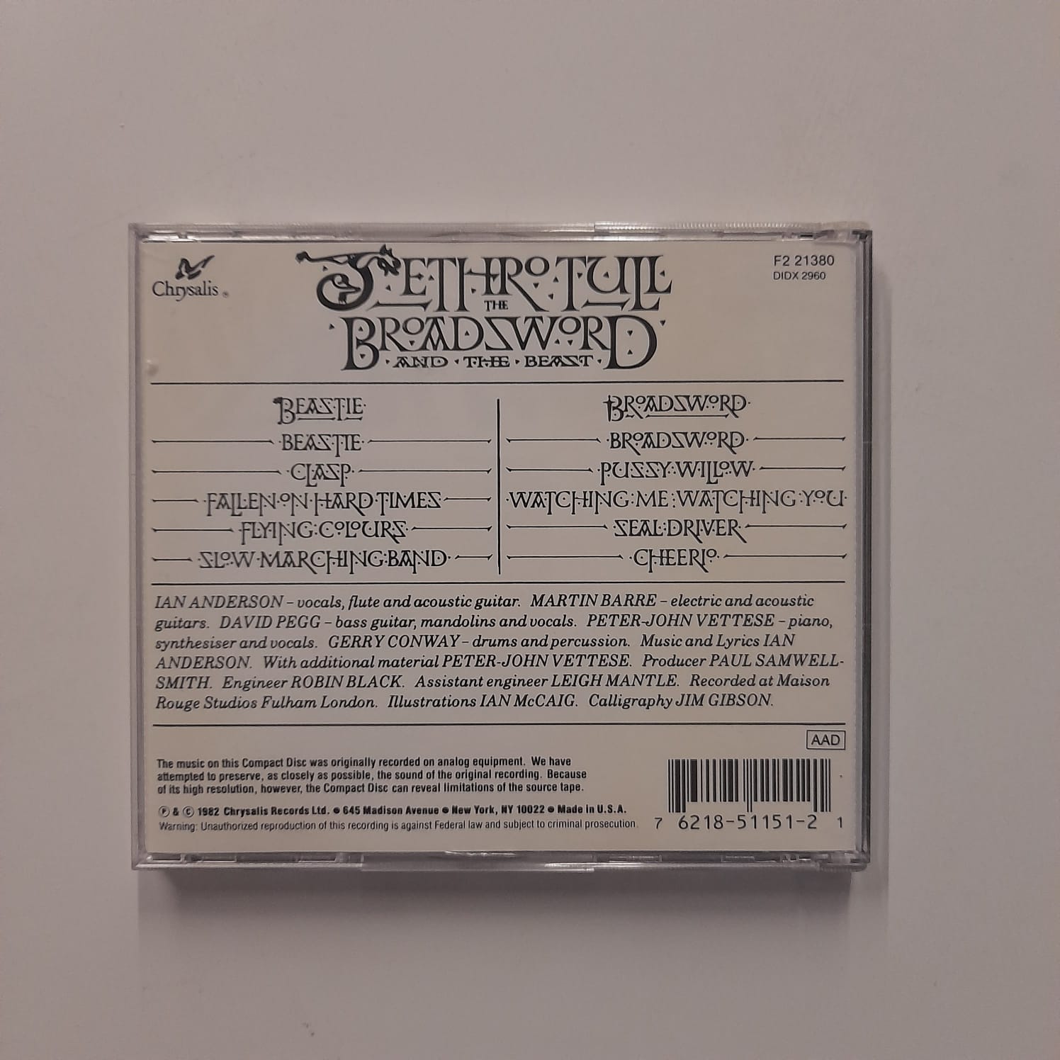 CD Jethro Tull - Broadsword and the Beast - Importado - Imagem 2