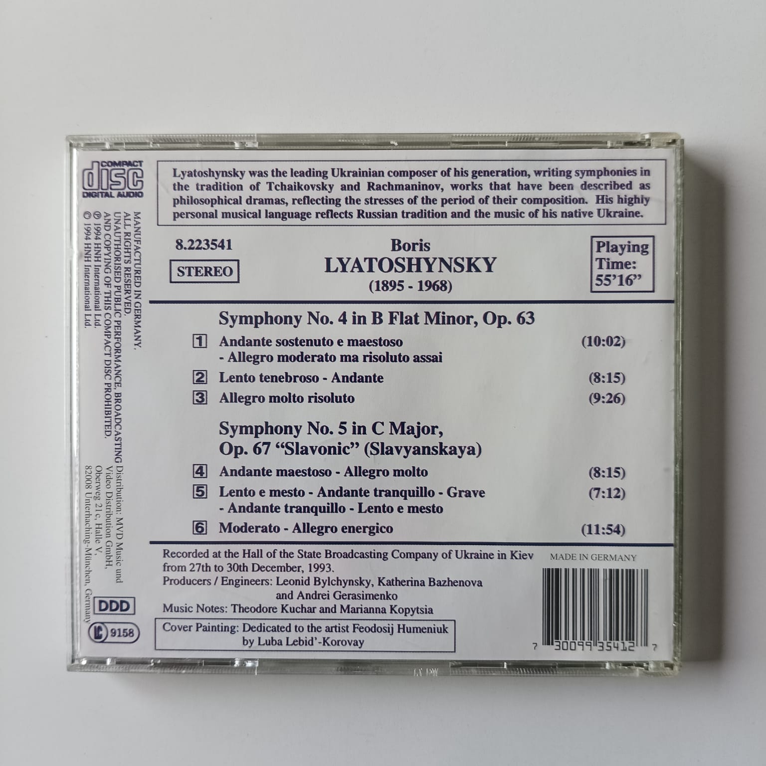 CD Lyatoshynsky - Symphonies Nos. 4 and 5 "Slavonic" - Reg: Theodore Kuchar - Importado - Imagem 2
