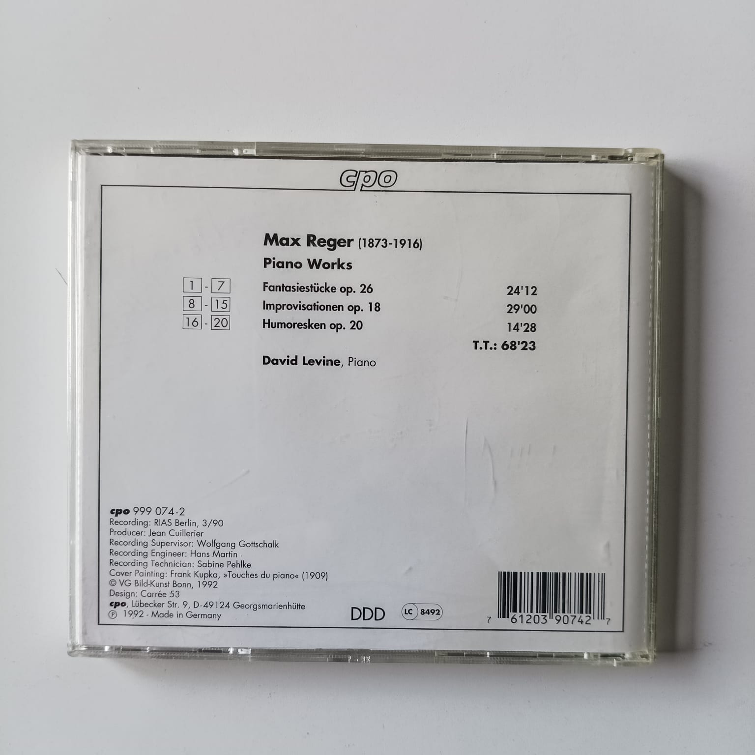 CD Reger - Piano Works - Reg: David Levine - Importado - Imagem 2