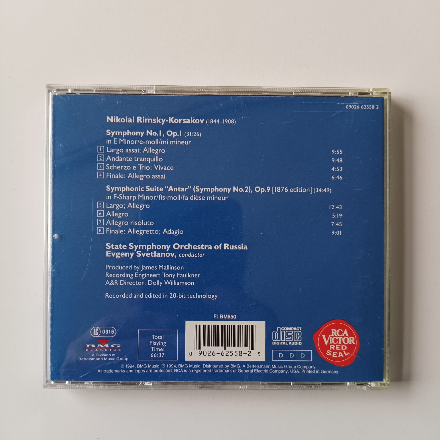 CD Rimsky-Korsakov - Symphonies Nos. 1 & 2 "Antar" - Reg: Evgeny Svetlanov - Importado - Imagem 2