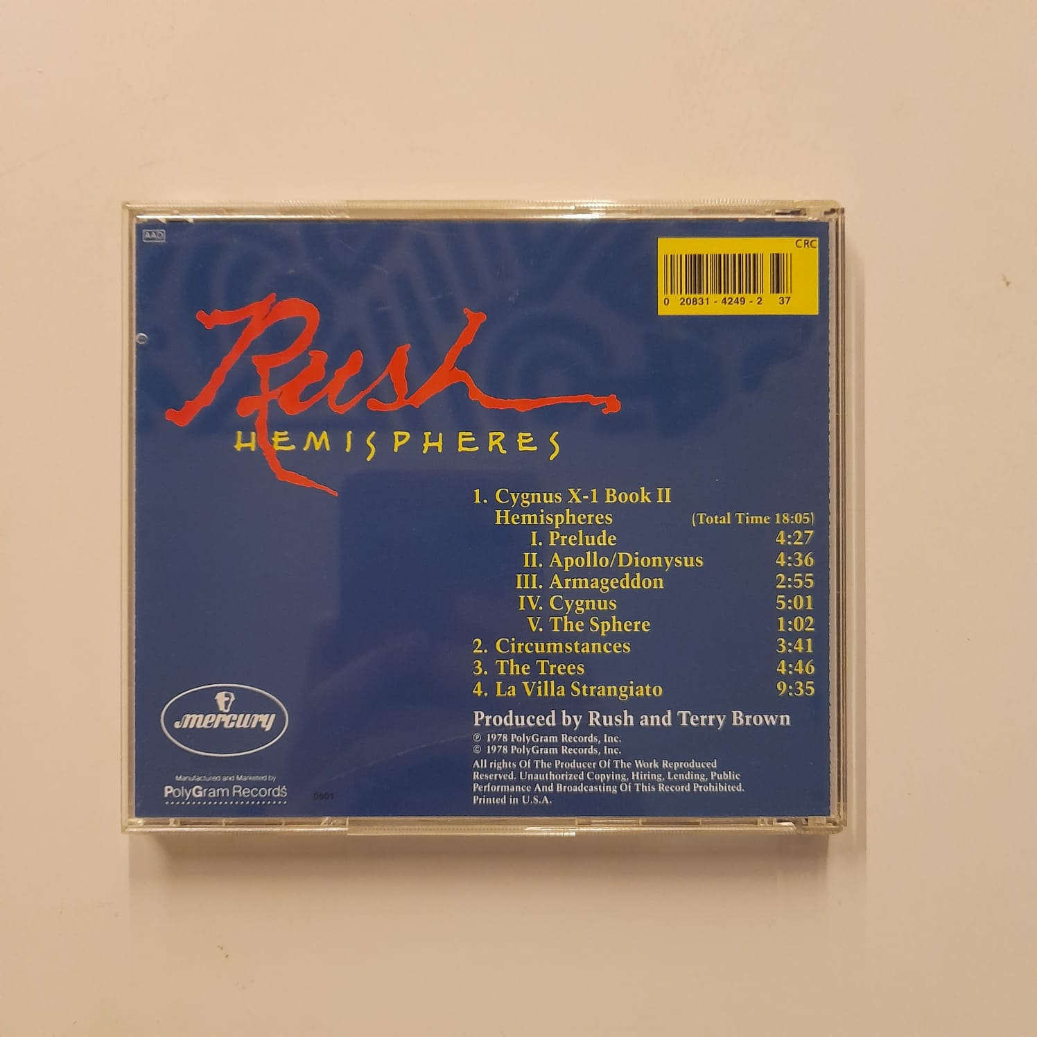 CD Rush – Hemispheres- Importado - Imagem 2