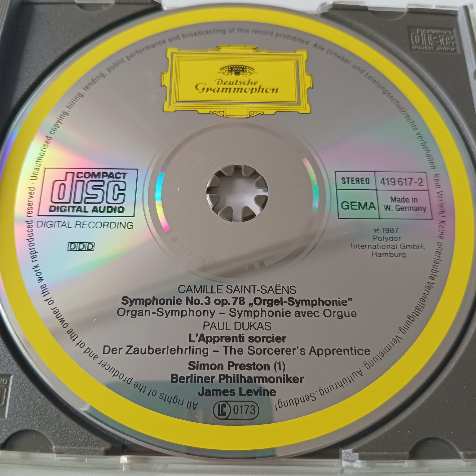 CD Saint-Saëns - Orgel Symphonie - Reg: James Levine - Importado - Imagem 3