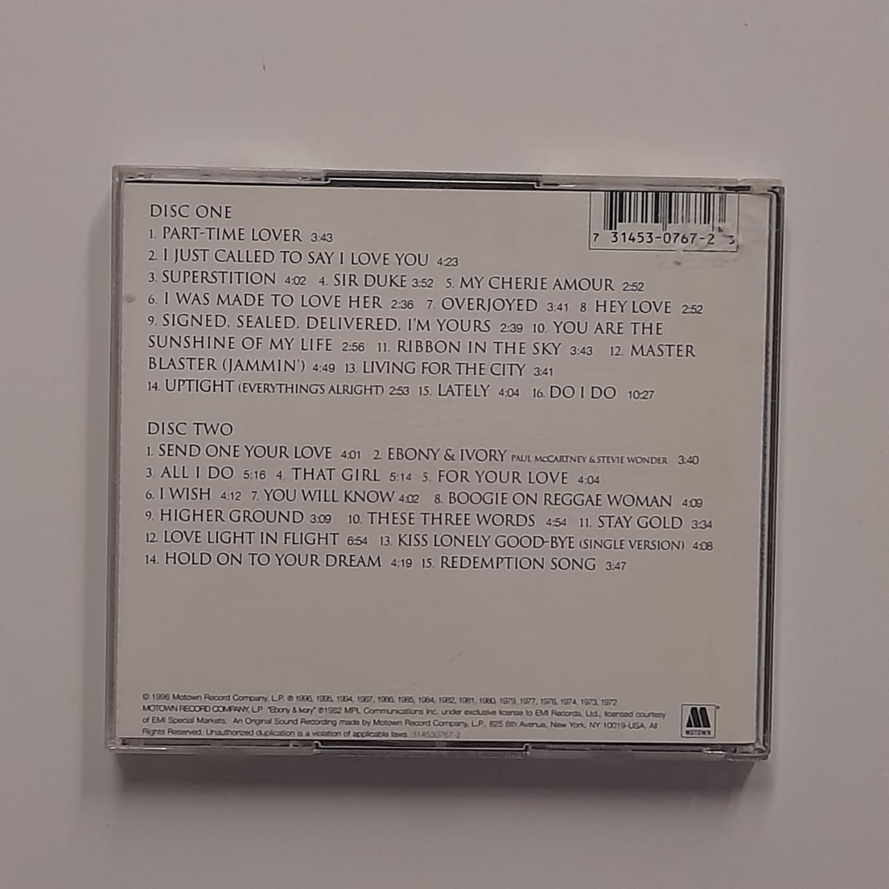 CD Stevie Wonder – Song Review (A Greatest Hits Collection) - Duplo Importado - Imagem 2