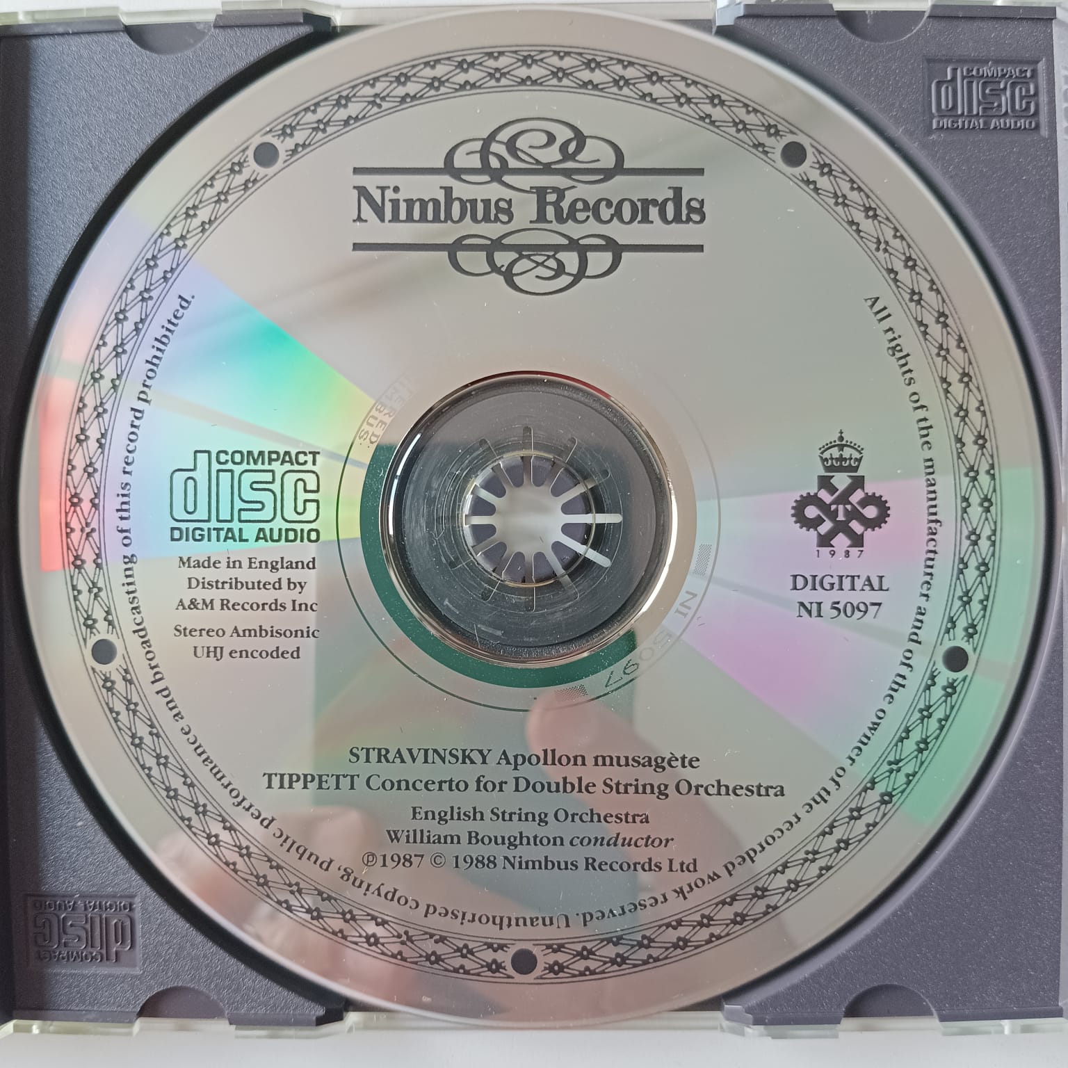 CD Stravinsky - Apollon Musagète / Tippett - Concerto for Double String Orchestra - Reg: Willian Boughton - Importado - Imagem 3