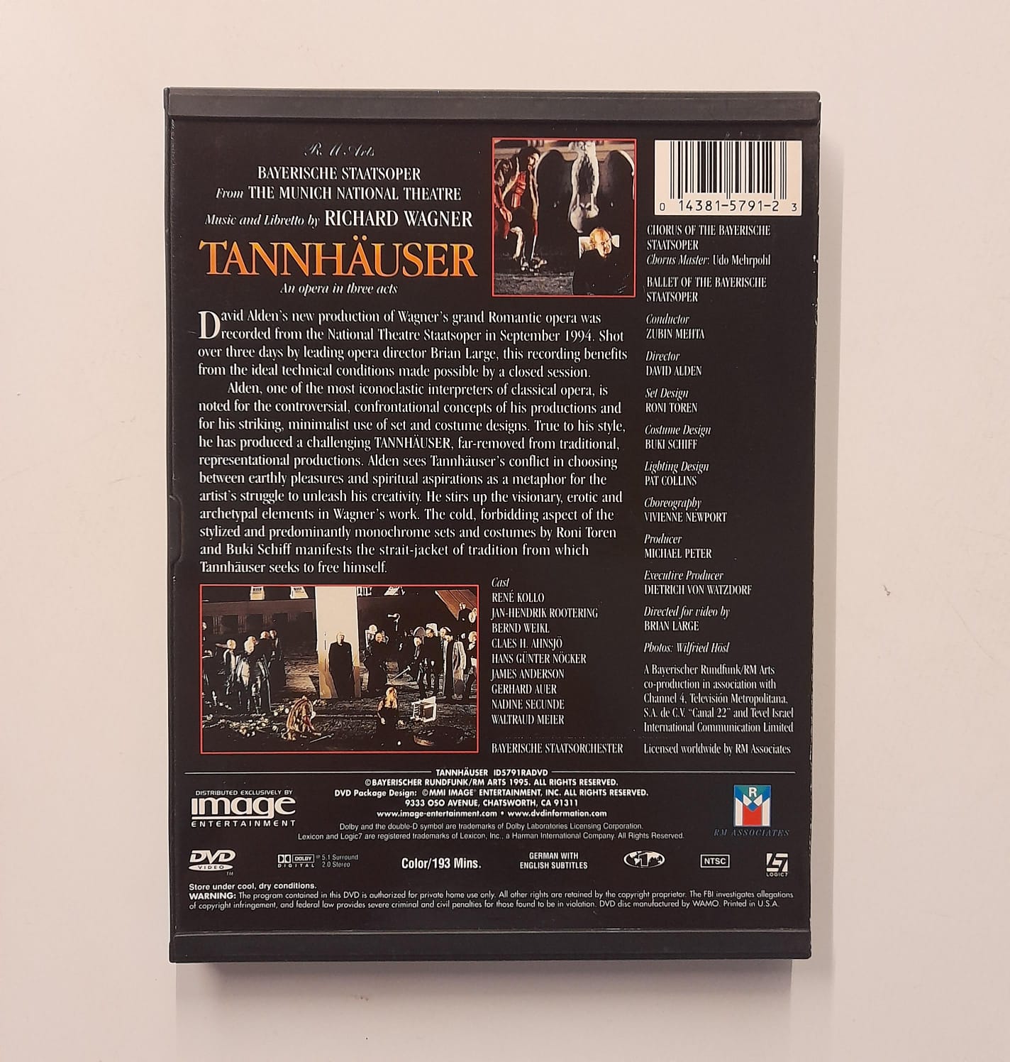 DVD Wagner - Tannhauser - Reg: Mehta - Importado - Imagem 2
