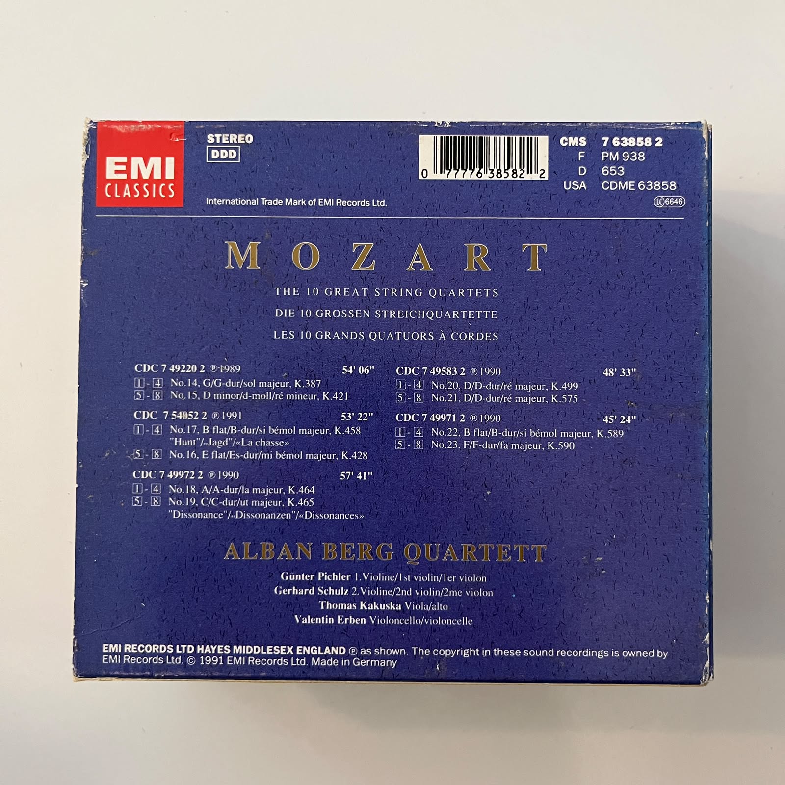 Box CD Mozart – The 10 Great String Quartets (5 CDs) - Importado - Imagem 2