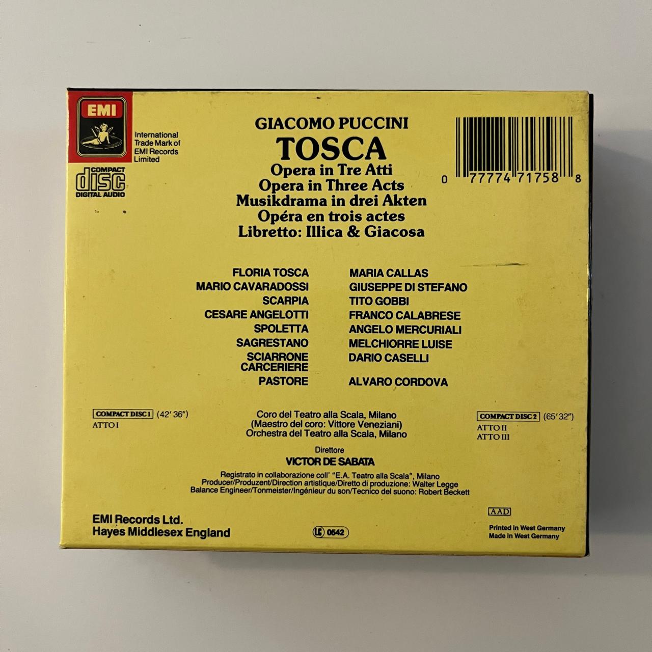 Box CD Puccini - Tosca - Maria Callas - Duplo Importado - Imagem 2