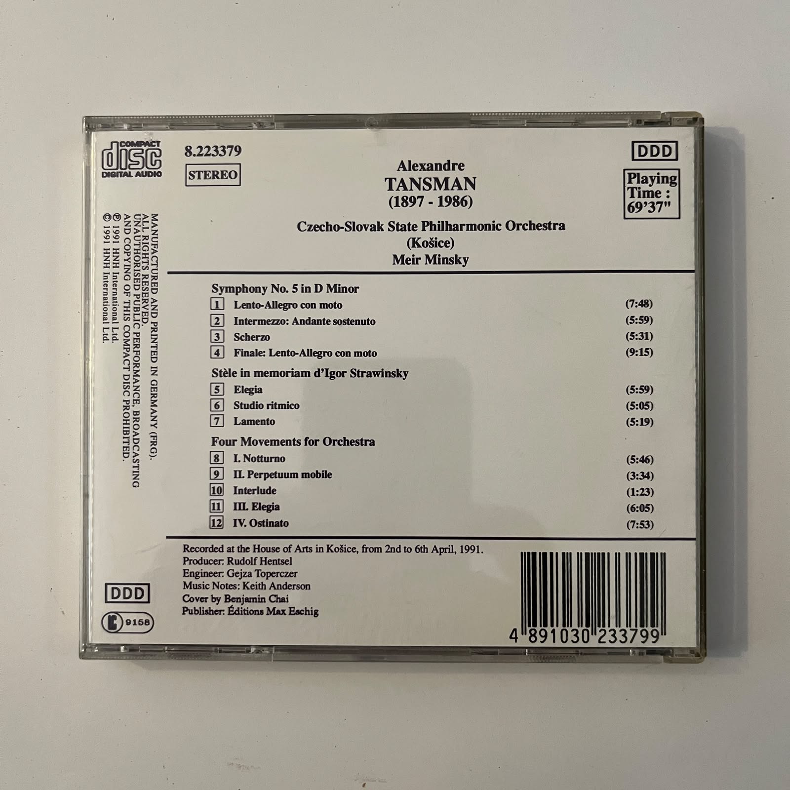 CD Tansman – Symphony No. 5 - Reg: Minsky - Importado - Imagem 2