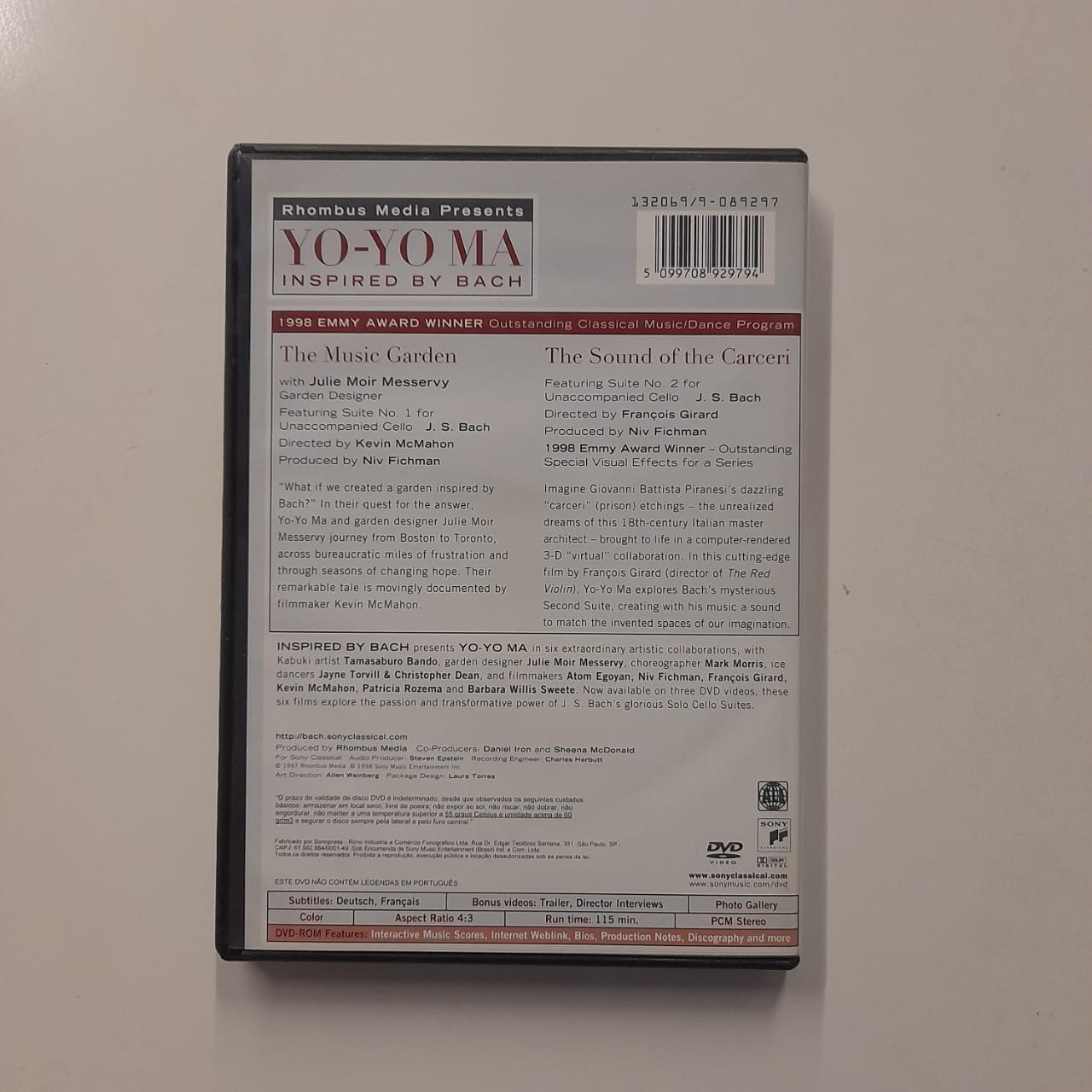 DVD Yo-Yo Ma - Inspired By Bach - The Music Garden / The Sound of the Carceri - Imagem 2