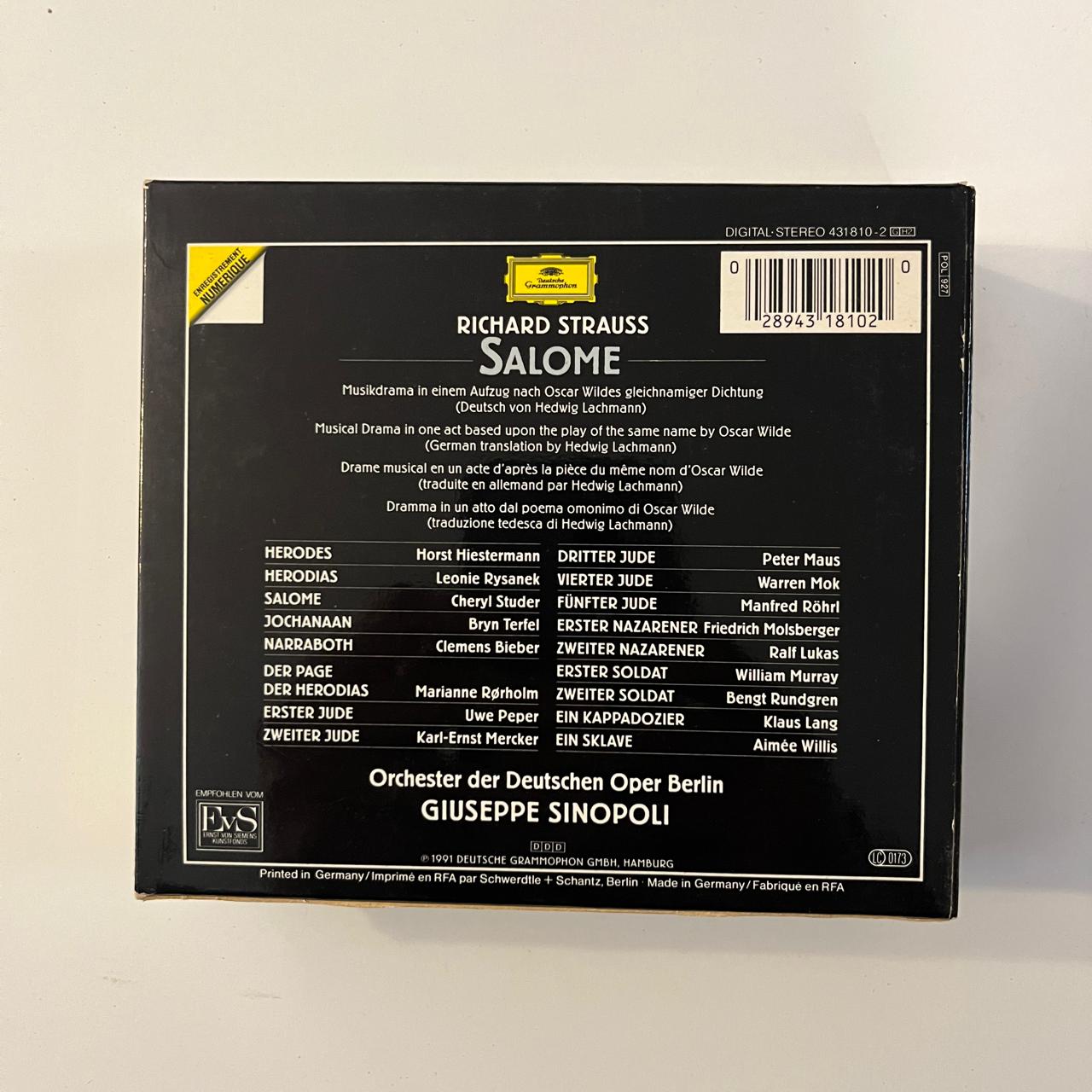Box CD Strauss - Salome - Reg: Sinopoli - Duplo Importado - Imagem 2